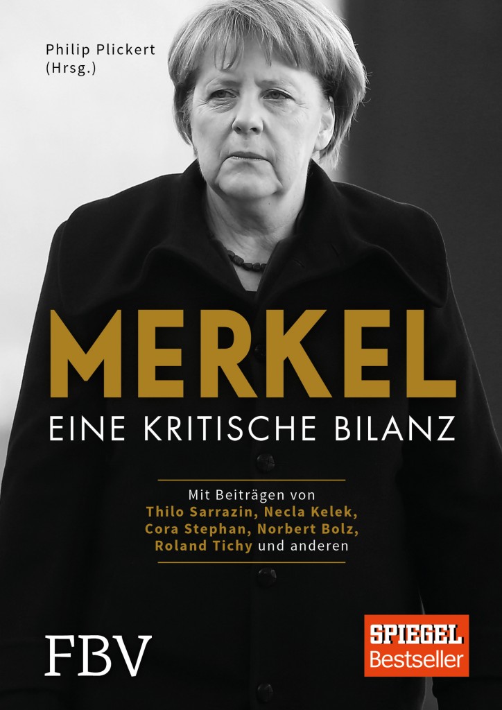 Die Kanzlerin - ein Scheinriese? So wird Angela Merkel von 22 Publizisten und Wissenschaftlern in einem neuen Sammelband gedeutet. Cover: Verlag.